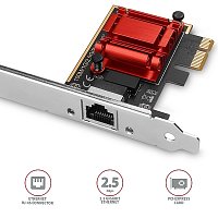 AXAGON PCEE-G25, PCIe síťová karta - 1x 2.5 Gigabit Ethernet port (RJ-45), Realtek, PXE, vč. LP AXAGON PCEE-G25, PCIe síťová karta - 1x 2.5 Gigabit Ethernet port (RJ-45), Realtek, PXE, vč. LP