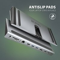 AXAGON HMC-4KX3 USB 5Gbps hub, 3x USB-A, 2x HDMI, DP, RJ-45, SD/microSD, audio, PD 100W, kabel 40cm AXAGON HMC-4KX3 USB 5Gbps hub, 3x USB-A, 2x HDMI, DP, RJ-45, SD/microSD, audio, PD 100W, kabel 40cm