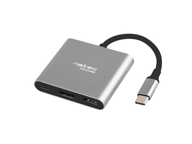 Natec multifunkční adaptér Fowler MINI USB-C PD, USB 3.0, HDMI 4K Natec multifunkční adaptér Fowler MINI USB-C PD, USB 3.0, HDMI 4K