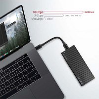AXAGON EEM2-GTR, USB-C 3.2 Gen 2 - M.2 NVMe SSD kovový THIN RIB box AXAGON EEM2-GTR, USB-C 3.2 Gen 2 - M.2 NVMe SSD kovový THIN RIB box