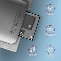 AXAGON CRE-S3C, USB-C 3.2 Gen 1 - SUPERSPEED čtečka karet 3-slot & lun SD/microSD/CF, podpora UHS-II AXAGON CRE-S3C, USB-C 3.2 Gen 1 - SUPERSPEED čtečka karet 3-slot & lun SD/microSD/CF, podpora UHS-II