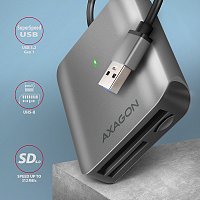 AXAGON CRE-S3, USB-A 3.2 Gen 1 - SUPERSPEED čtečka karet, 3-slot & lun SD/microSD/CF, podpora UHS-II AXAGON CRE-S3, USB-A 3.2 Gen 1 - SUPERSPEED čtečka karet, 3-slot & lun SD/microSD/CF, podpora UHS-II