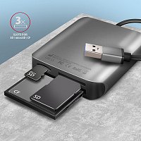 AXAGON CRE-S3, USB-A 3.2 Gen 1 - SUPERSPEED čtečka karet, 3-slot & lun SD/microSD/CF, podpora UHS-II AXAGON CRE-S3, USB-A 3.2 Gen 1 - SUPERSPEED čtečka karet, 3-slot & lun SD/microSD/CF, podpora UHS-II