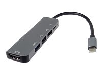 PremiumCord USB-C na HDMI + USB3.0 + 2x USB2.0 + PD(power delivery) adaptér PremiumCord USB-C na HDMI + USB3.0 + 2x USB2.0 + PD(power delivery) adaptér