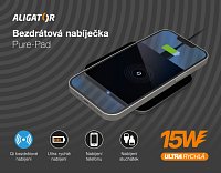 ALIGATOR bezdrátová nabíječka Aligator Pure-Pad 15W, černá