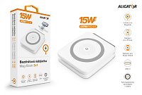 Bezdrátová nabíječka ALIGATOR Mag-Book 2v1, určeno pro MagSafe a nabíjení Apple Watch, 15W, bílá Bezdrátová nabíječka ALIGATOR Mag-Book 2v1, určeno pro MagSafe a nabíjení Apple Watch, 15W, bílá