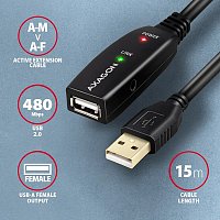 AXAGON ADR-215, USB 2.0 A-M -> A-F aktivní prodlužovací / repeater kabel, 15m AXAGON ADR-215, USB 2.0 A-M -> A-F aktivní prodlužovací / repeater kabel, 15m