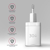 AXAGON ACU-PQ30W Sil nabíječka do sítě 30W, 2x port (USB-A + USB-C), PD3.0/PPS/QC4+/AFC/Apple, bílá AXAGON ACU-PQ30W Sil nabíječka do sítě 30W, 2x port (USB-A + USB-C), PD3.0/PPS/QC4+/AFC/Apple, bílá