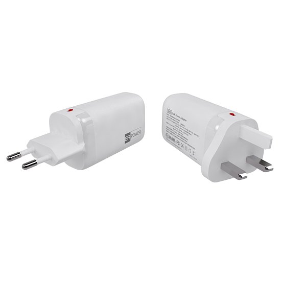 ER PW 65W GaN síťový adaptér 2xUSB-C PD/USB-A bílý ER PW 65W GaN síťový adaptér 2xUSB-C PD/USB-A bílý