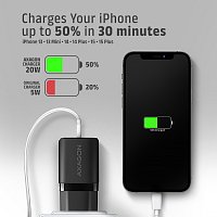 AXAGON ACU-PQ20 nabíječka do sítě 20W, 2x port (USB-A + USB-C), PD3.0/PPS/QC4+/AFC/Apple, černá AXAGON ACU-PQ20 nabíječka do sítě 20W, 2x port (USB-A + USB-C), PD3.0/PPS/QC4+/AFC/Apple, černá