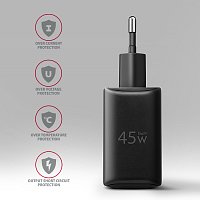 AXAGON ACU-PQ45 GaN nabíječka do sítě 45W, 2x port (USB-A + USB-C), PD3.0/PPS/QC4+/SFC 2.0/AFC/Apple AXAGON ACU-PQ45 GaN nabíječka do sítě 45W, 2x port (USB-A + USB-C), PD3.0/PPS/QC4+/SFC 2.0/AFC/Apple