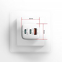 AXAGON ACU-DPQ65W, GaN nabíječka do sítě 65W, 3x port (USB-A + dual USB-C), PD3.0/QC4+/PPS/Apple AXAGON ACU-DPQ65W, GaN nabíječka do sítě 65W, 3x port (USB-A + dual USB-C), PD3.0/QC4+/PPS/Apple