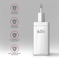 AXAGON ACU-DPQ65W, GaN nabíječka do sítě 65W, 3x port (USB-A + dual USB-C), PD3.0/QC4+/PPS/Apple AXAGON ACU-DPQ65W, GaN nabíječka do sítě 65W, 3x port (USB-A + dual USB-C), PD3.0/QC4+/PPS/Apple