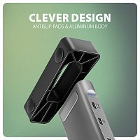 AXAGON HMC-10HLS, USB 5Gbps hub, 4x USB-A, HDMI 4k/60Hz, RJ-45 GLAN, SD/mSD, PD 100W, kabel 25cm AXAGON HMC-10HLS, USB 5Gbps hub, 4x USB-A, HDMI 4k/60Hz, RJ-45 GLAN, SD/mSD, PD 100W, kabel 25cm