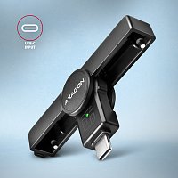 AXAGON CRE-SMPC, USB-C PocketReader čtečka kontaktních karet Smart card (eObčanka, eID klient) AXAGON CRE-SMPC, USB-C PocketReader čtečka kontaktních karet Smart card (eObčanka, eID klient)