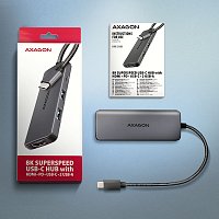 AXAGON HMC-5H8K, USB 5Gbps hub, 2x USB-A, USB-C, HDMI 8k/30Hz, PD 100W, kabel USB-C 15cm AXAGON HMC-5H8K, USB 5Gbps hub, 2x USB-A, USB-C, HDMI 8k/30Hz, PD 100W, kabel USB-C 15cm