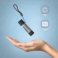 AXAGON CRE-DAC, USB-C + USB-A, 5 Gbps - MINI čtečka karet, 2-slot & lun SD/microSD, podpora UHS-I AXAGON CRE-DAC, USB-C + USB-A, 5 Gbps - MINI čtečka karet, 2-slot & lun SD/microSD, podpora UHS-I