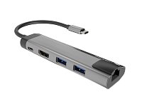 Multifunkční adaptér 5 v 1 Natec FOWLER GO HUB 2X USB 3.0 HUB, HDMI 4K, USB-C PD, RJ45 Multifunkční adaptér 5 v 1 Natec FOWLER GO HUB 2X USB 3.0 HUB, HDMI 4K, USB-C PD, RJ45